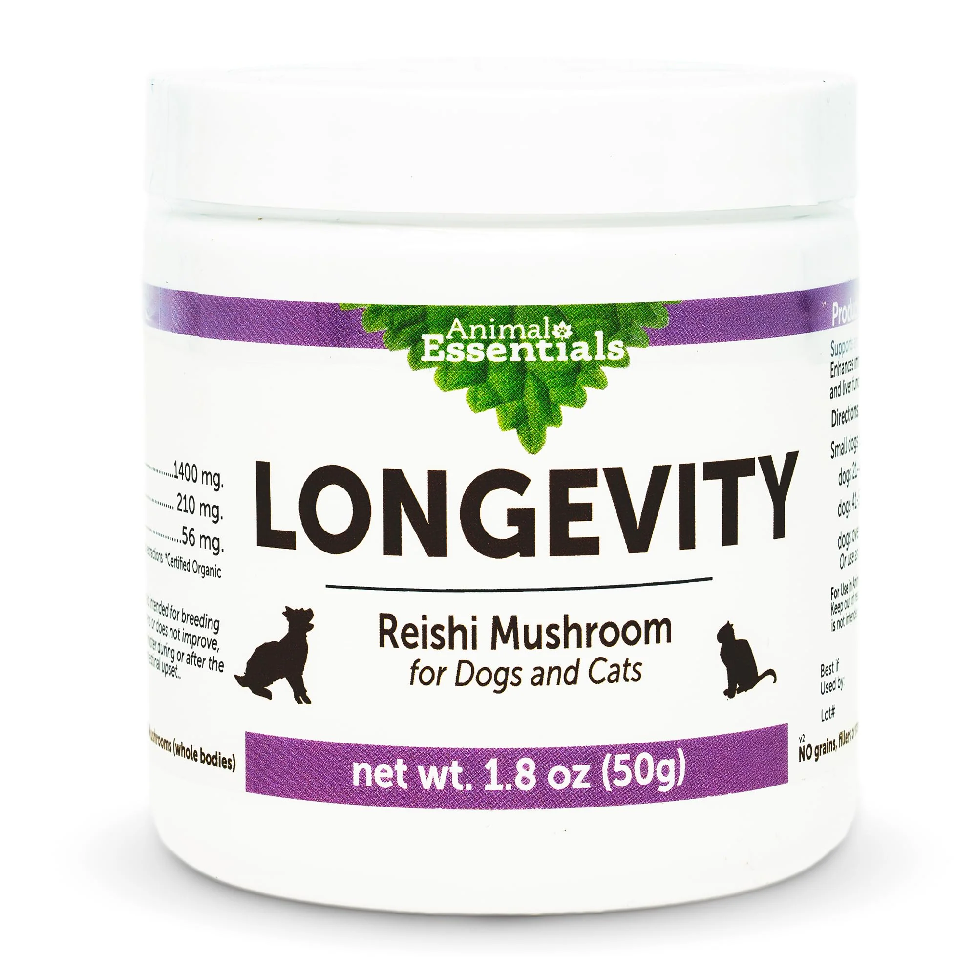 First-Class Animal Essentials LONGEVITY Reishi Mushroom Supplement for Dogs Cats – Immune Liver Support Crafted