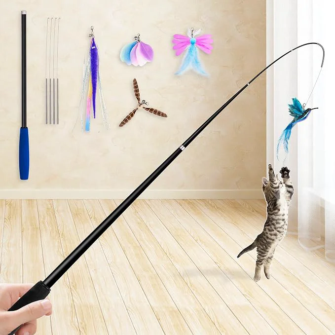 Elite JXFUKAL 2025 Latest Cat Toys 2 in 1 Spring Cat Wand Toy Fashionable
