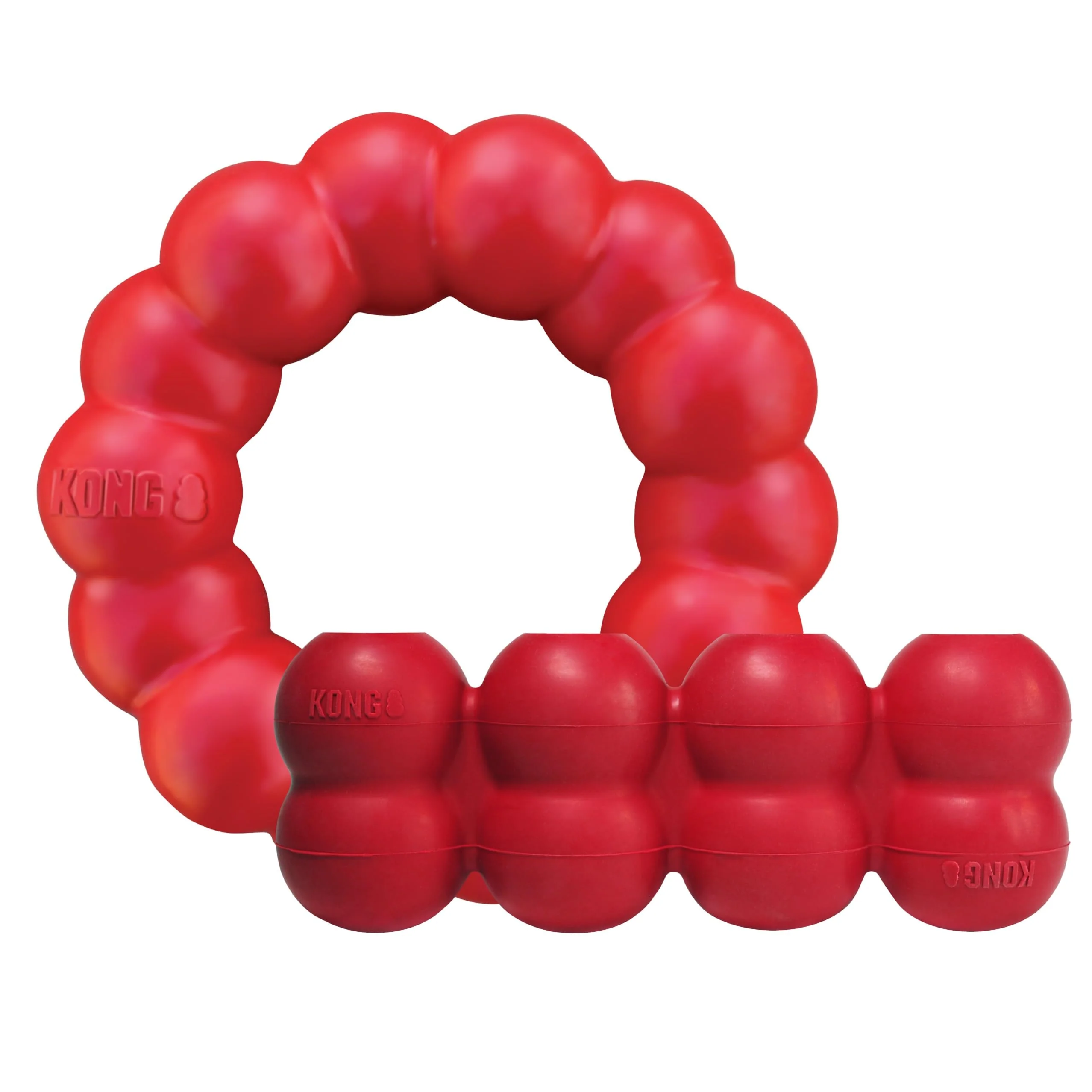 Recyclable KONG Ring Goodie Ribbon – Durable Rubber Treat-Dispensing Chew Toy for Medium Dogs Dental Health Mental Stimulation Minimalist