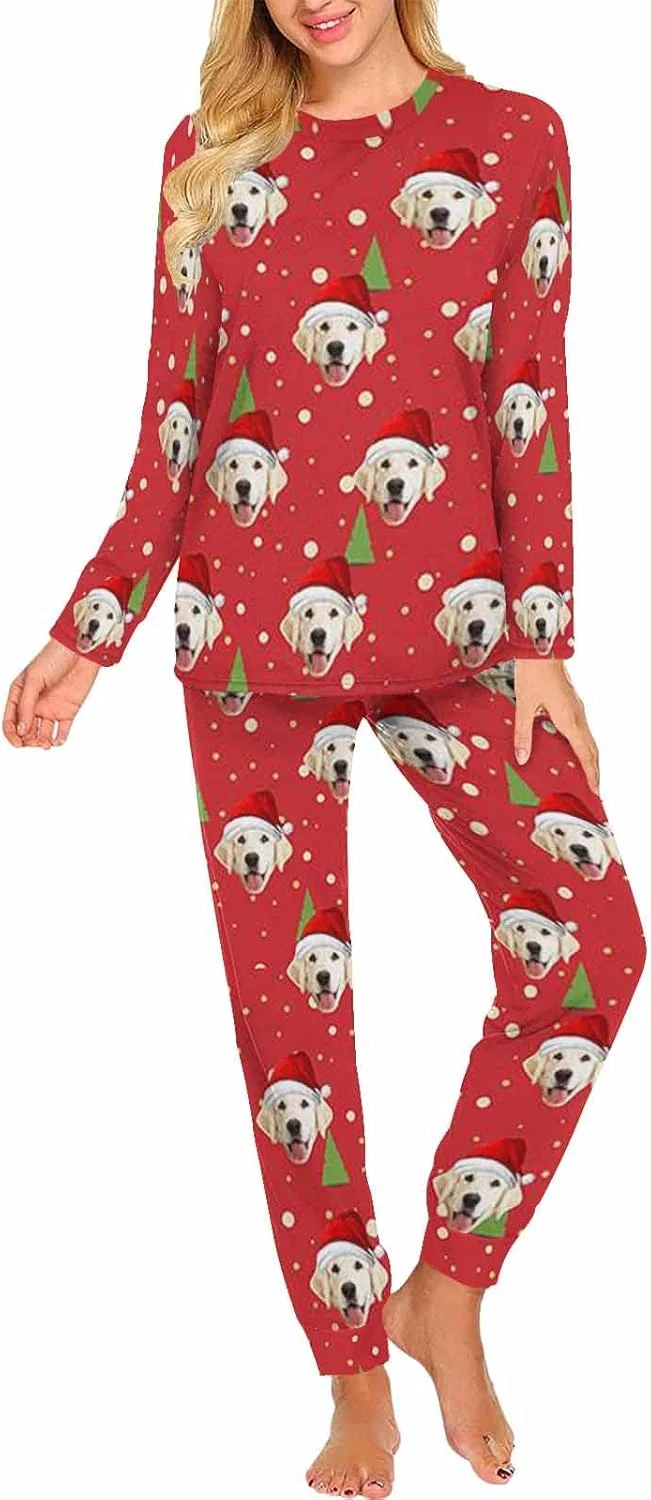 Smooth MyPupSocks Custom Face Pajamas Sets for Women Personalized Photo Sleepwear XS-XXL Dependable