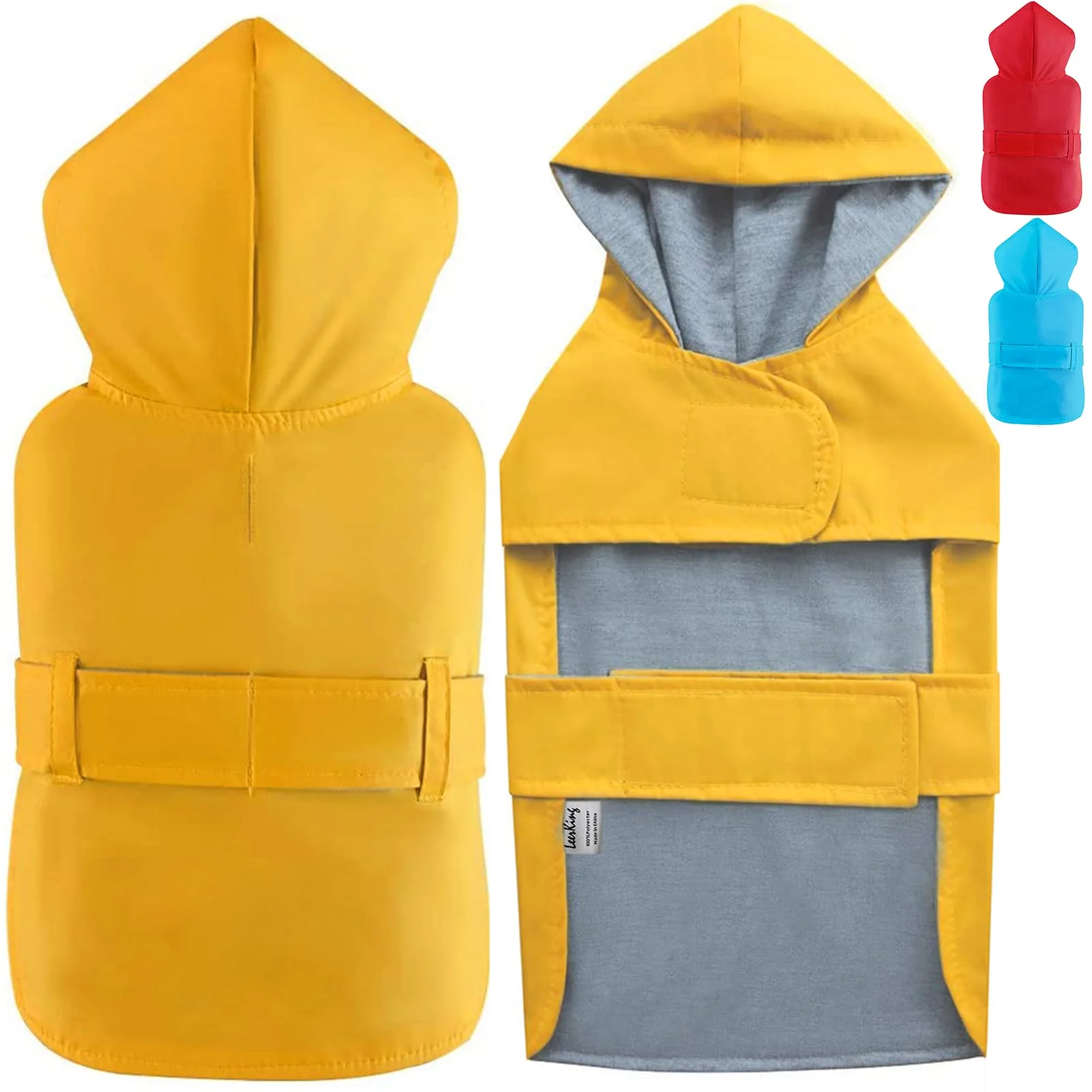 Trusted LeerKing Raincoat for Dogs – Hooded Waterproof Double Layer Coat 10 Sizes Yellow Powerful
