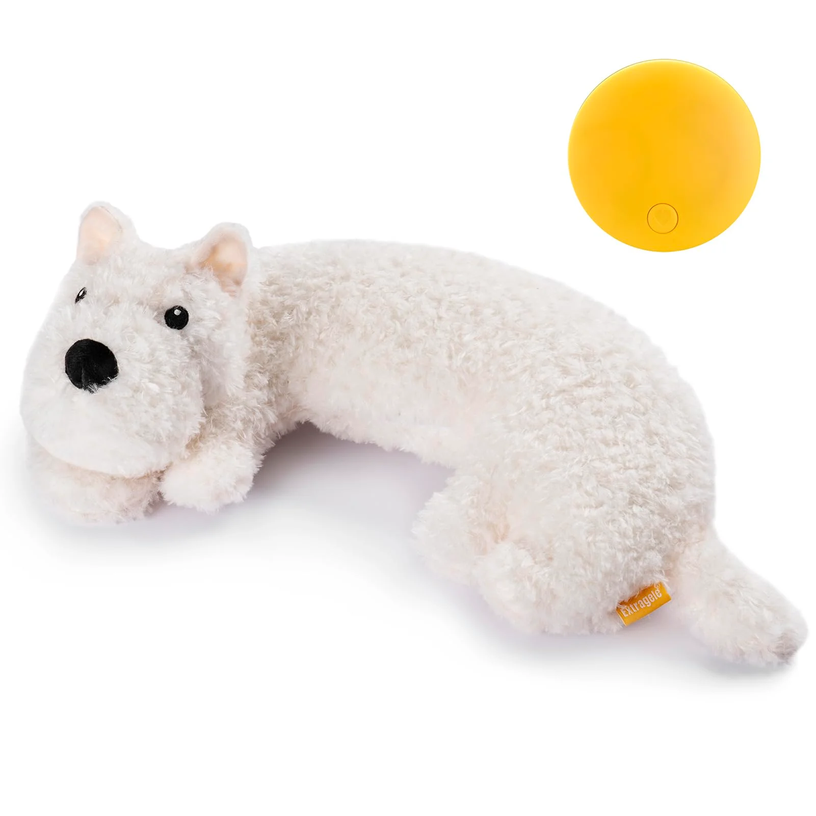 Effective Extragele Puppy Heartbeat Toy for Anxiety Relief Calming Sleep Crate Training White Stylish