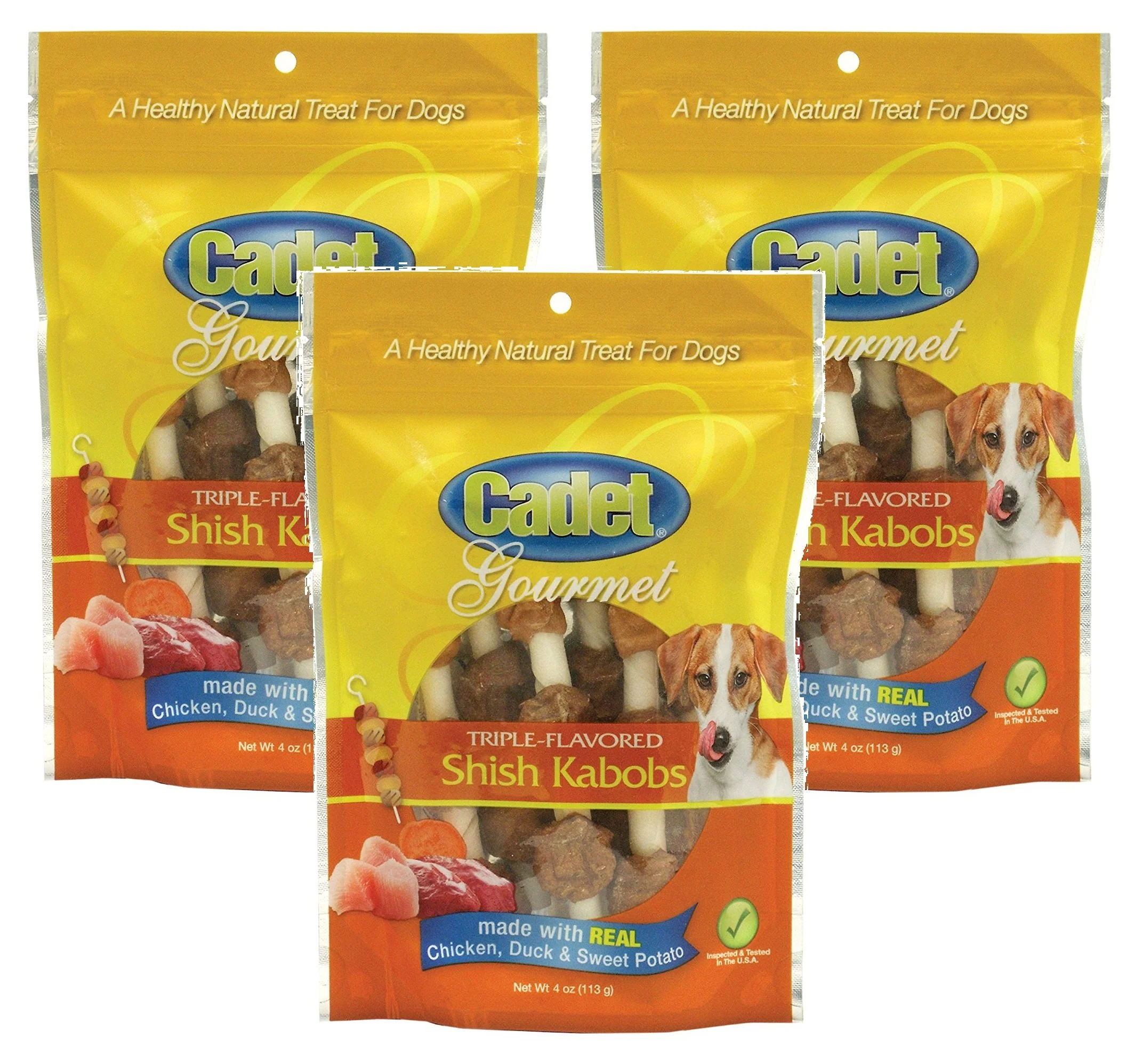 Organic Cadet Gourmet Triple-Flavored Shish Kabobs – Chicken Duck Sweet Potato Detailed