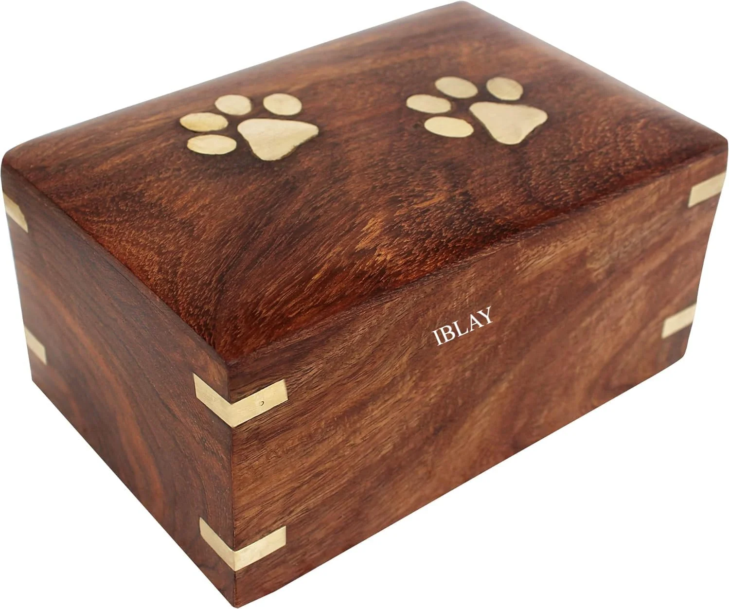 Durable Indian Glance Iblay Rosewood Pet Urn Box – Peaceful Memorial Keepsake for Dogs Cats 7.5 x 5.5 x 3.5 in Next-Generation
