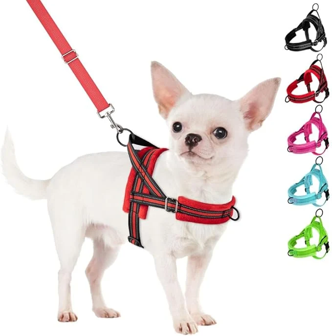 Unique SlowTon No Pull Small Dog Harness and Leash Set Puppy Soft Vest Harness Neck Selected