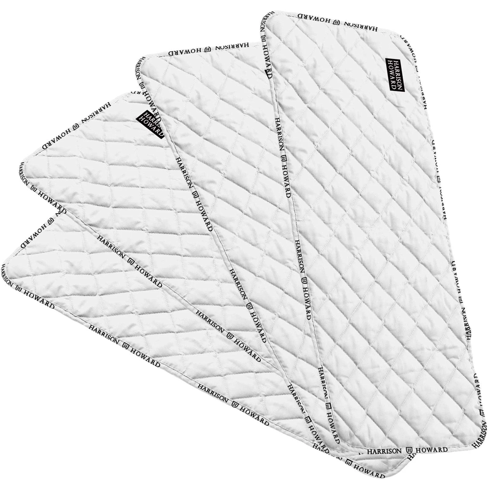 Elite Harrison Howard Medicine-Retaining Quilted Leg Wraps for Horses – Set of 4 White L Classic