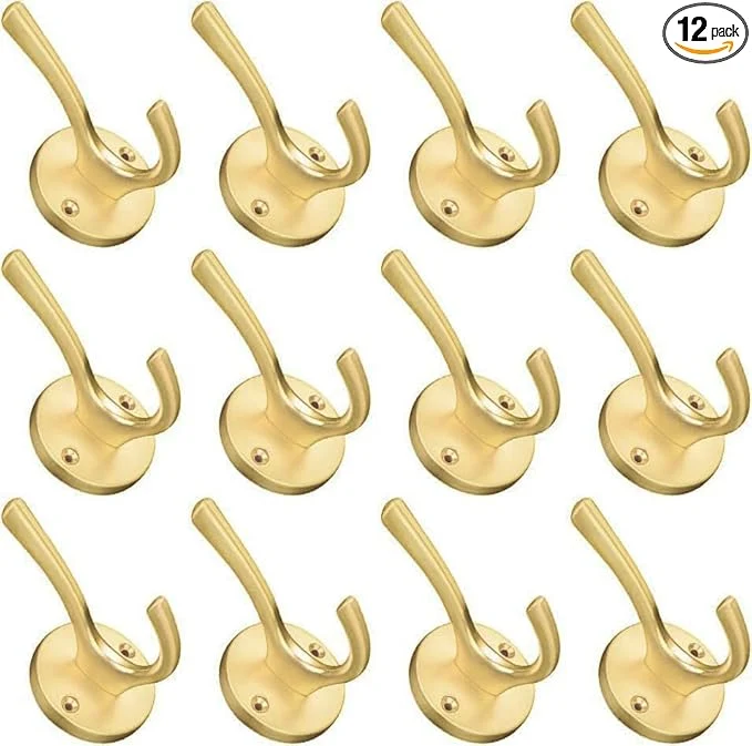 Safe ZUONAI Gold Hooks 12 Pack Brushed Gold Wall Hooks Heavy Duty Metal Coat Hooks for Hanging Coats and Hat Hooks Wall Mounted Towel Hooks for BathroomsAbout ThisOverview Premium