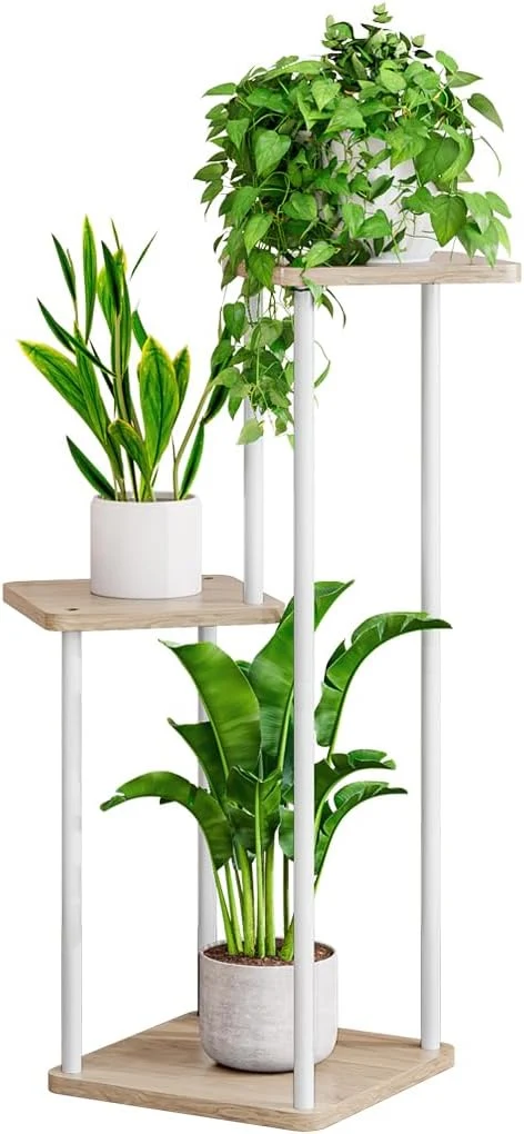 Pure AZERPIAN 3 Tier Plant Stand Indoor Metal Plant Shelf for Multiple Plants Corner Flower Holders for Living Room Balcony Bedroom Patio Garden Black White 3 tier About ThisOverview Detailed