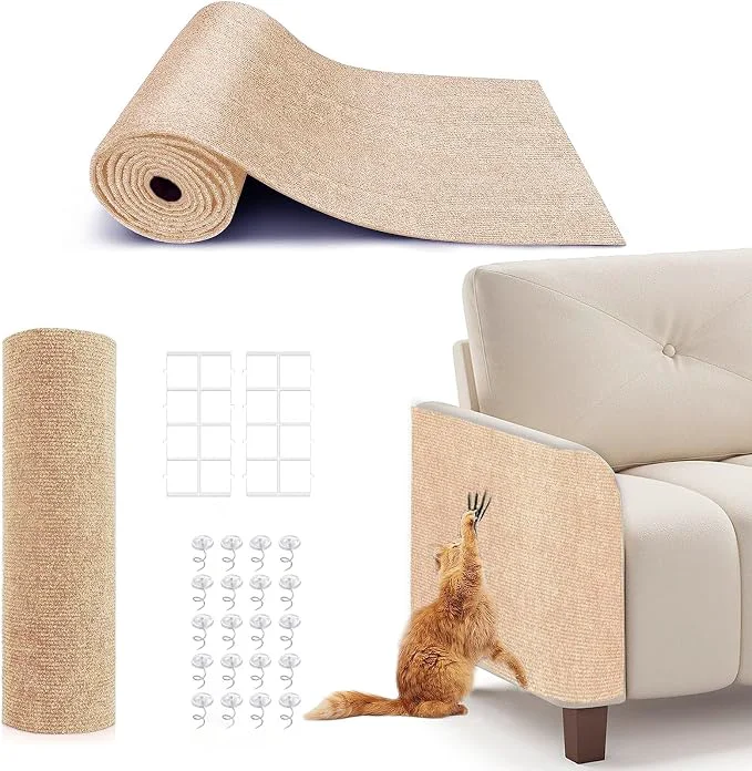 Environmentally Friendly 78.7 X15.8 Cat Scratching Mat Self-Adhesive Cat Scratch Carpet DIY Cats Reliable