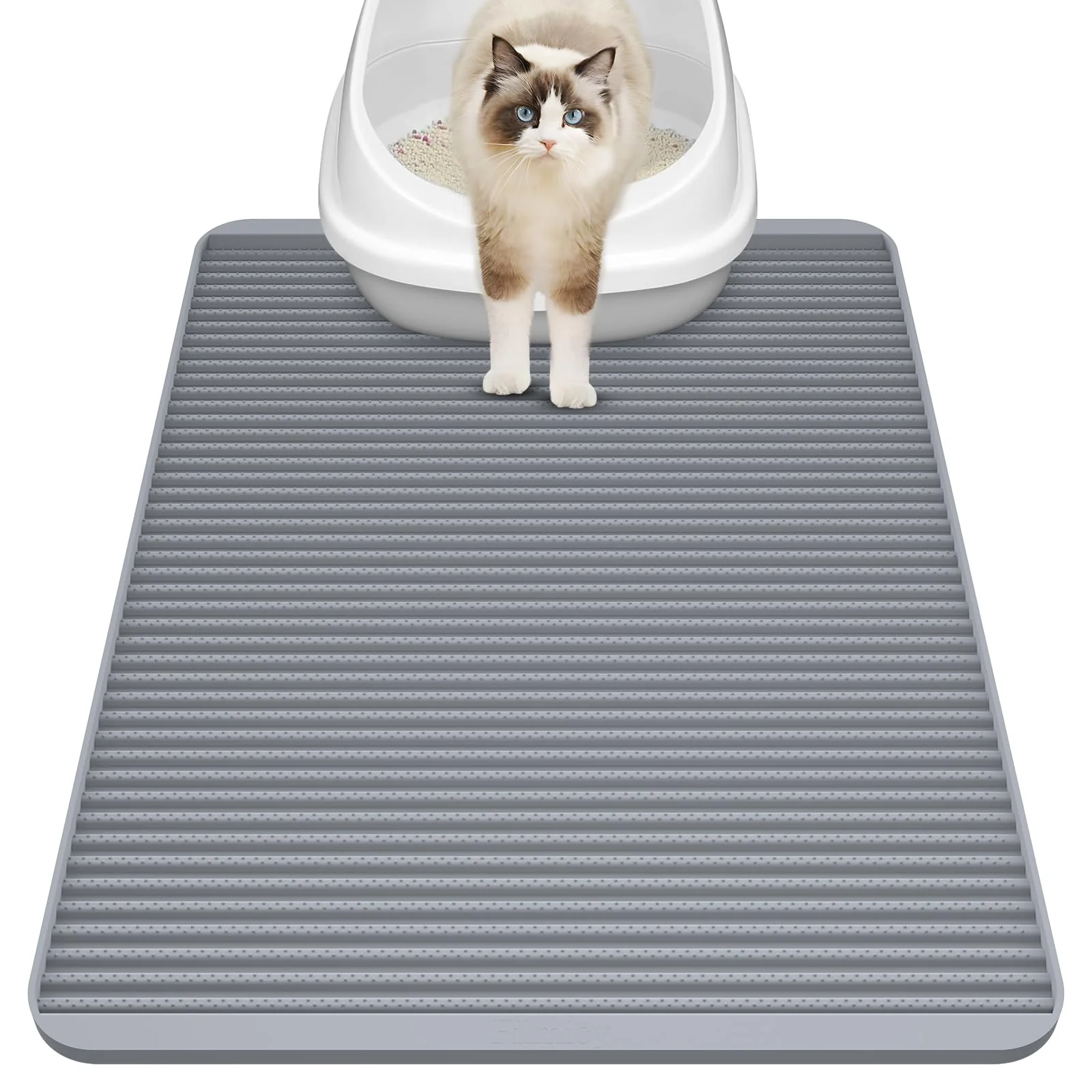 Lightweight Filmicy Silicone Cat Litter Mat – 31×23 in Waterproof Large Kitty Mat Non-Slip Durable Easy Clean Washable Cat Litter Tray Mat for Scatter Control Efficient