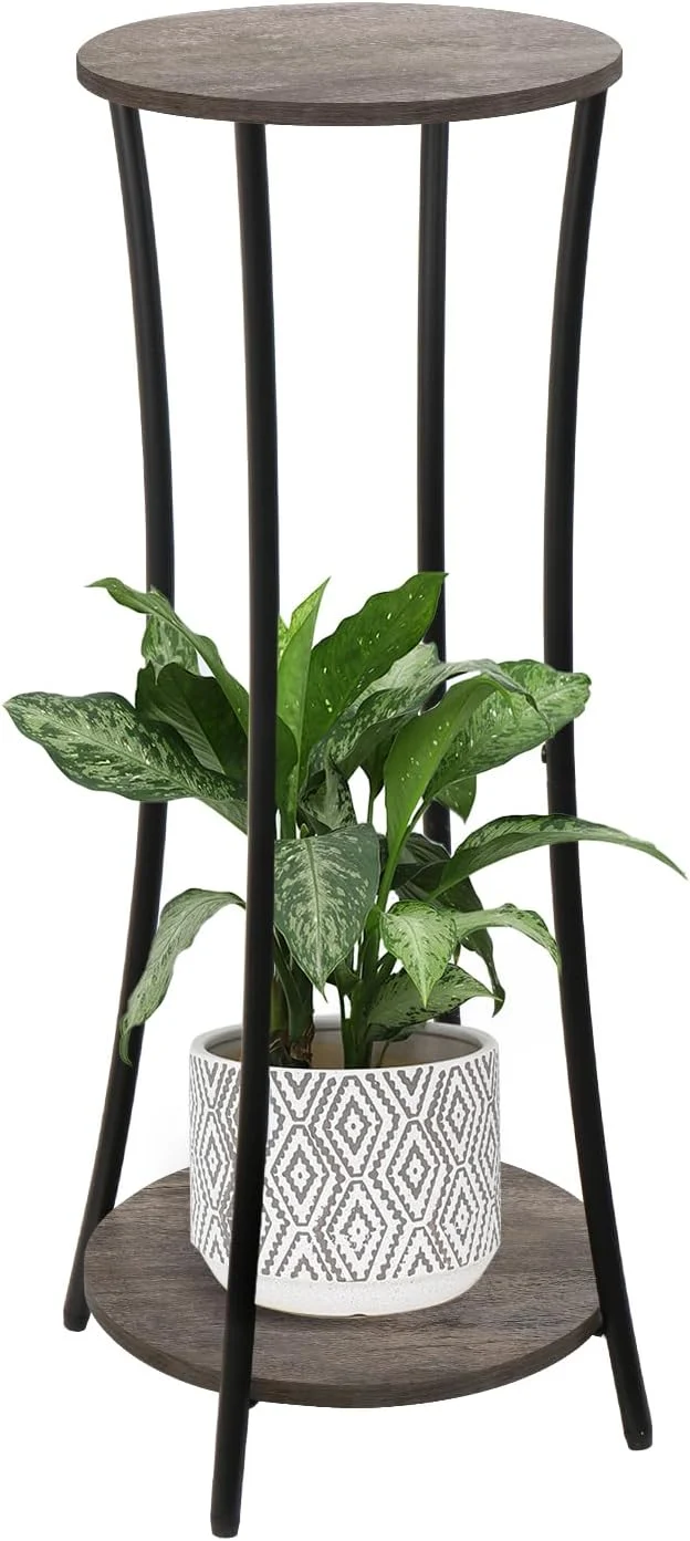 Clean YINMIT Plant Stand Indoor 2 Tier Round Potted Holder Rack Flower Pot Stand Shelf Round Supports Rack Corner Plant Shelf for Balcony Garden Patio Living Room GreyAbout ThisOverview Expertly Made