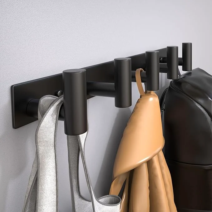 Professional Wall Mounted Coat Rack-5 Hooks Heavy Duty Stainless Steel Hook Rail for Towel Coat Hat Purse Bag Jacket Towel Hooks for Entryway Bathroom Kitchen Black 5 Hooks – 1 Pack About ThisOverview Powerful