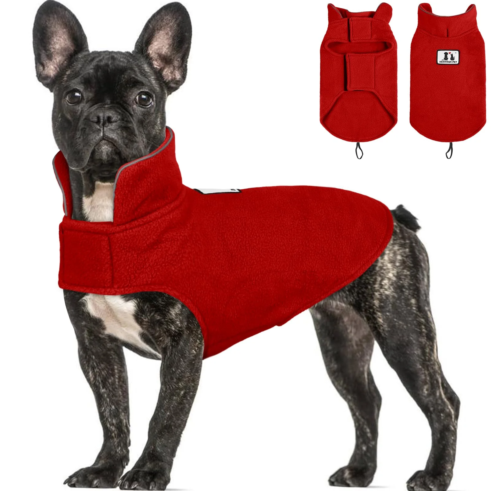 Breathable DENTRUN Reversible Dog Coat – Windproof Fleece Vest for Small Dogs XS Functional