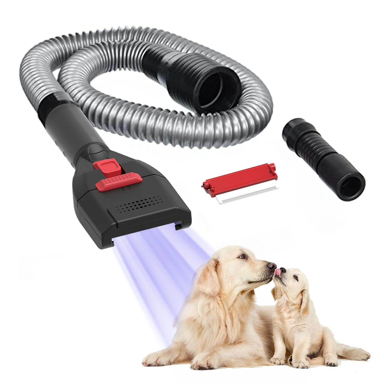 Refined Defurry Pet Vacuum Grooming Brush Shedding Kit for Dogs Cats Pro-Grade Undercoat Tool Classic