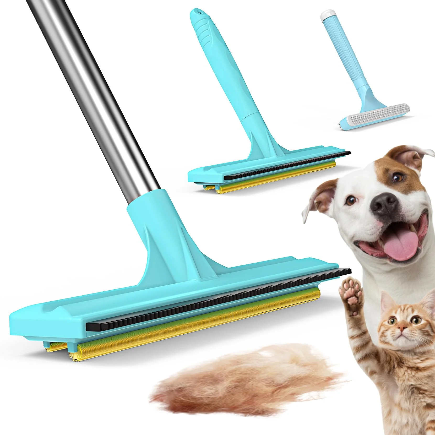Premium Material BoxZone 3 In 1 Carpet Rake for Pet Hair Removal Deep Clean Carpets Furniture Traditional