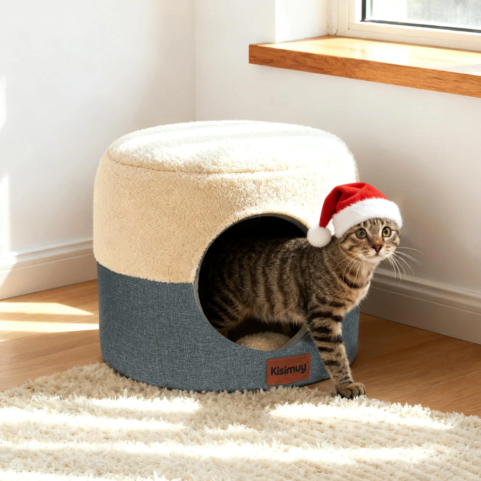 Efficient KISIMUY Cat Cave Bed – 2-in-1 Foldable Cat House Lounge 15.7 Inch Luxury