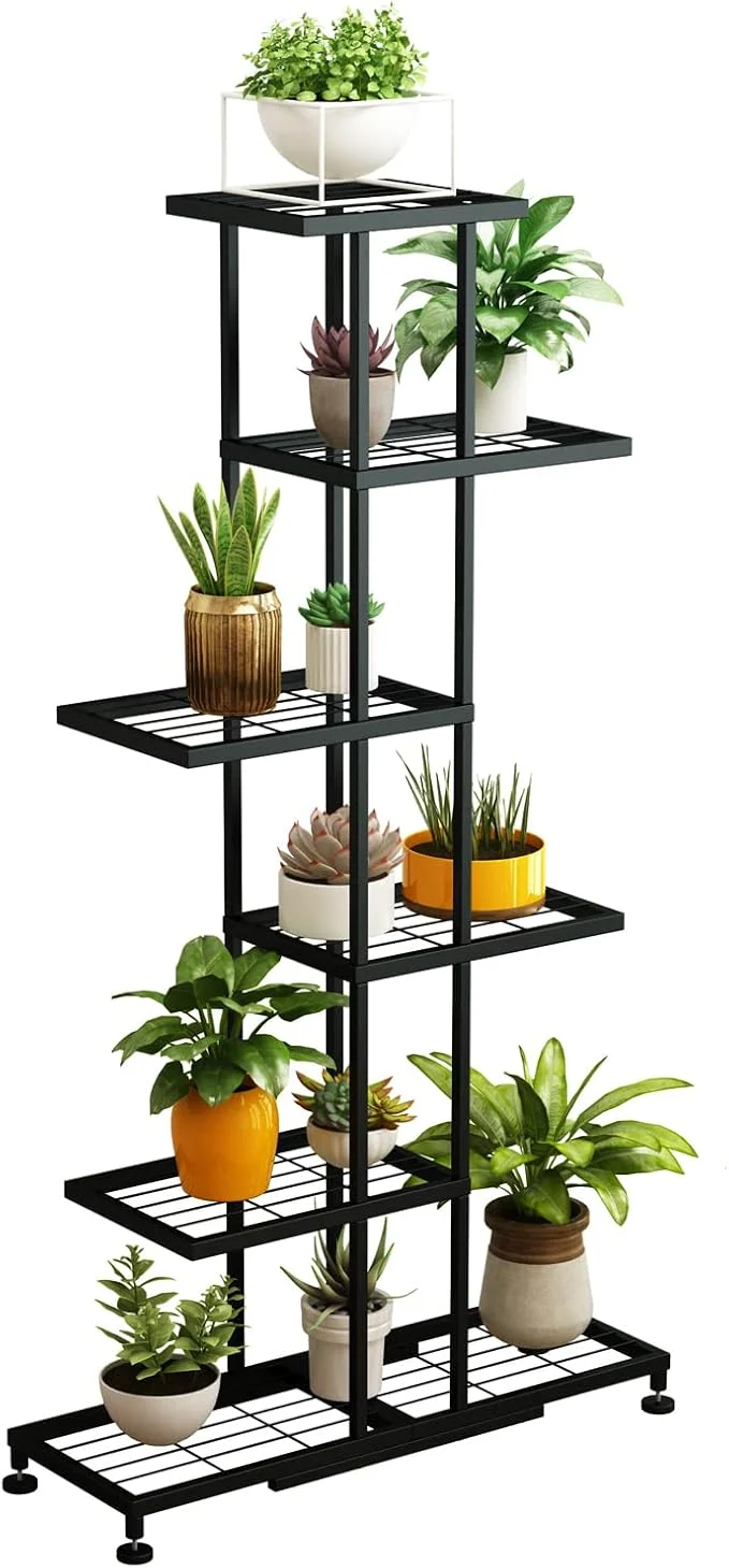 Quality Metal Plant Stand 6 Tier 12 Potted Upgrade Multiple Plant Rack Shelf Organizer Indoor Planter Display Shelving Unit for Patio Garden Corner Balcony Living RoomAbout ThisOverview Selected