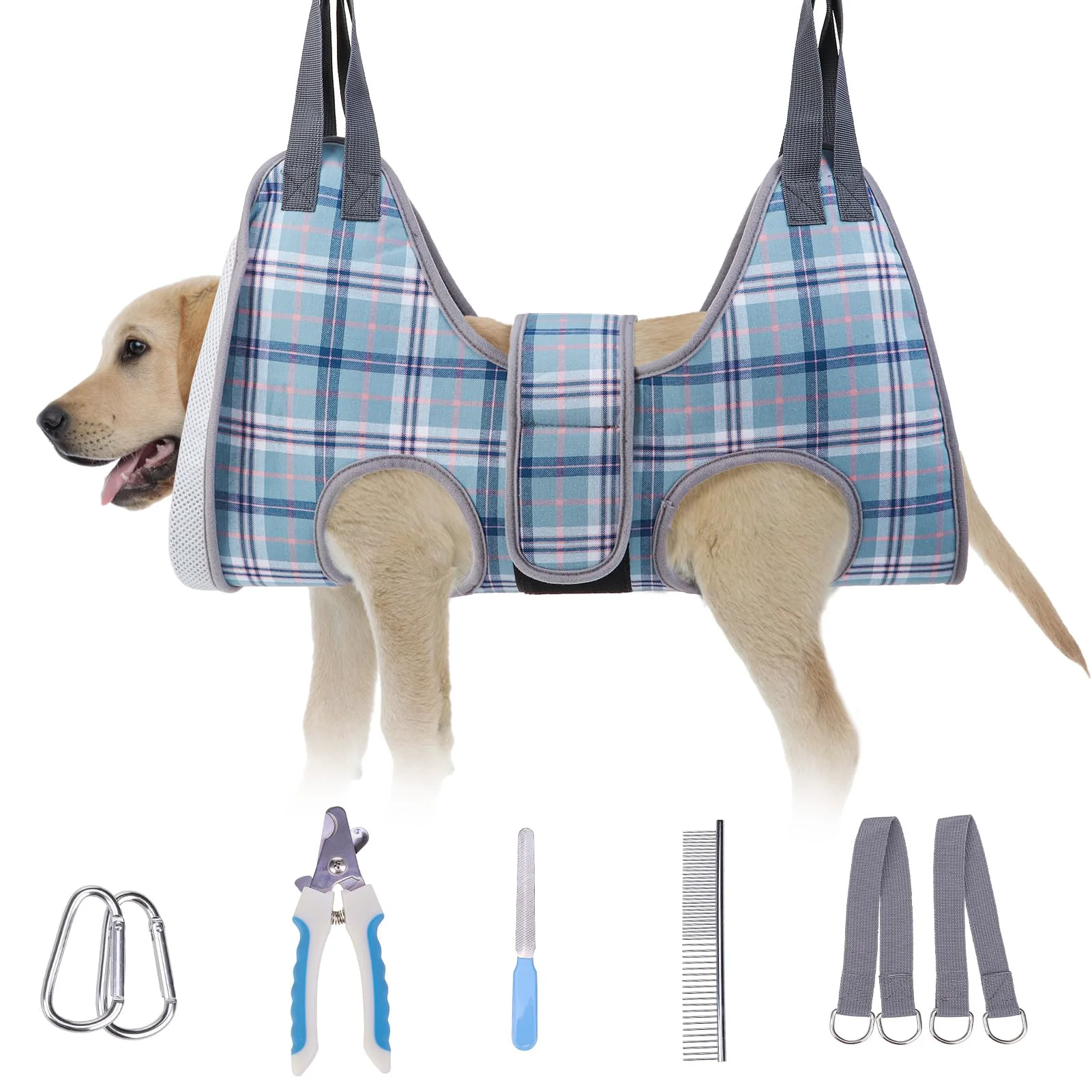Fine Crafted BEAUTYZOO Dog Grooming Hammock Blue L — Medium Dog Sling for Nail Trimming Claw Care Safe