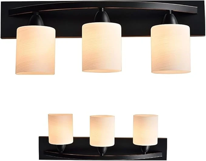 Sophisticated The Door Bull Modern 3-Light Bathroom Vanity Light – Oil Rubbed Bronze Fixture with Frosted Glass Shades E26 Socket – Wall Sconce for Mirror Bathroom Kitchen Hallway EntrywayAbout ThisOverview Innovative