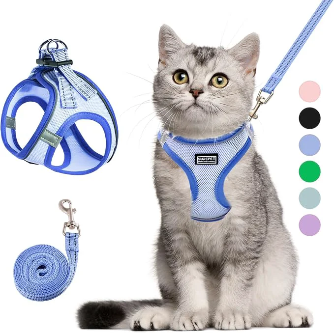 Environmentally Friendly Cat Harness and Leash Set Soft and Breathable Vest Comfortable