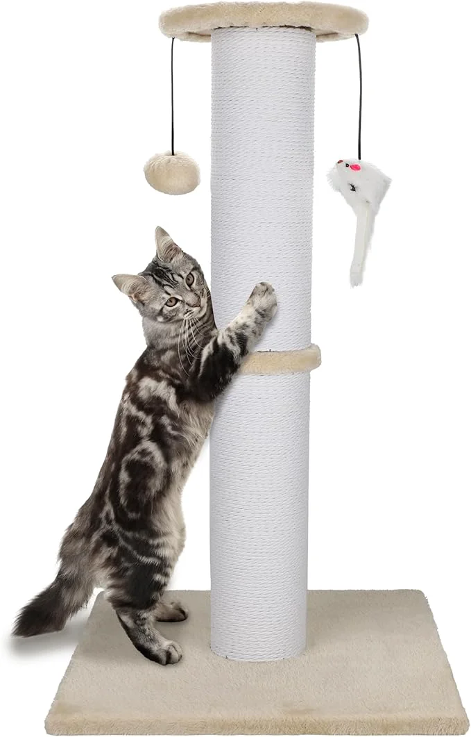 Fine Cat Scratching Post 34 Inches Heavy Duty and Thicker Cat Scratching Post Sisal World-Class