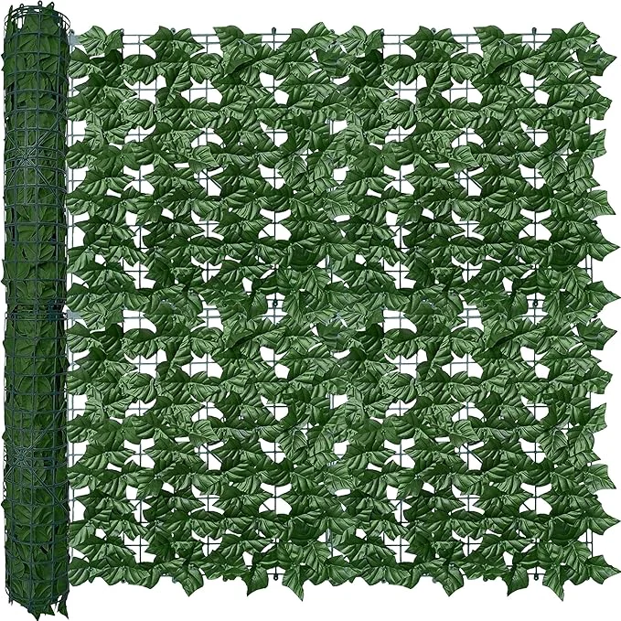 Solid Artificial Ivy Privacy Fence Wall Screen 40X100 in UV-Anti Faux Greenery Backdrop Ivy Vine Leaf Hedges Fence Panels for Patio Balcony Garden Backyard Indoor Outdoor Green DecorAbout ThisOverview Practical