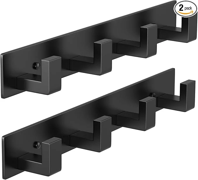 Prestigious PMMASTO Coat Rack Wall Mount Coat Hooks Wall Hooks for Hanging Stainless Steel Coat Hanger Towel Hooks for Bathrooms Coat Rack Hat Rack Black 4 Hooks 2 Pack About ThisOverview Natural