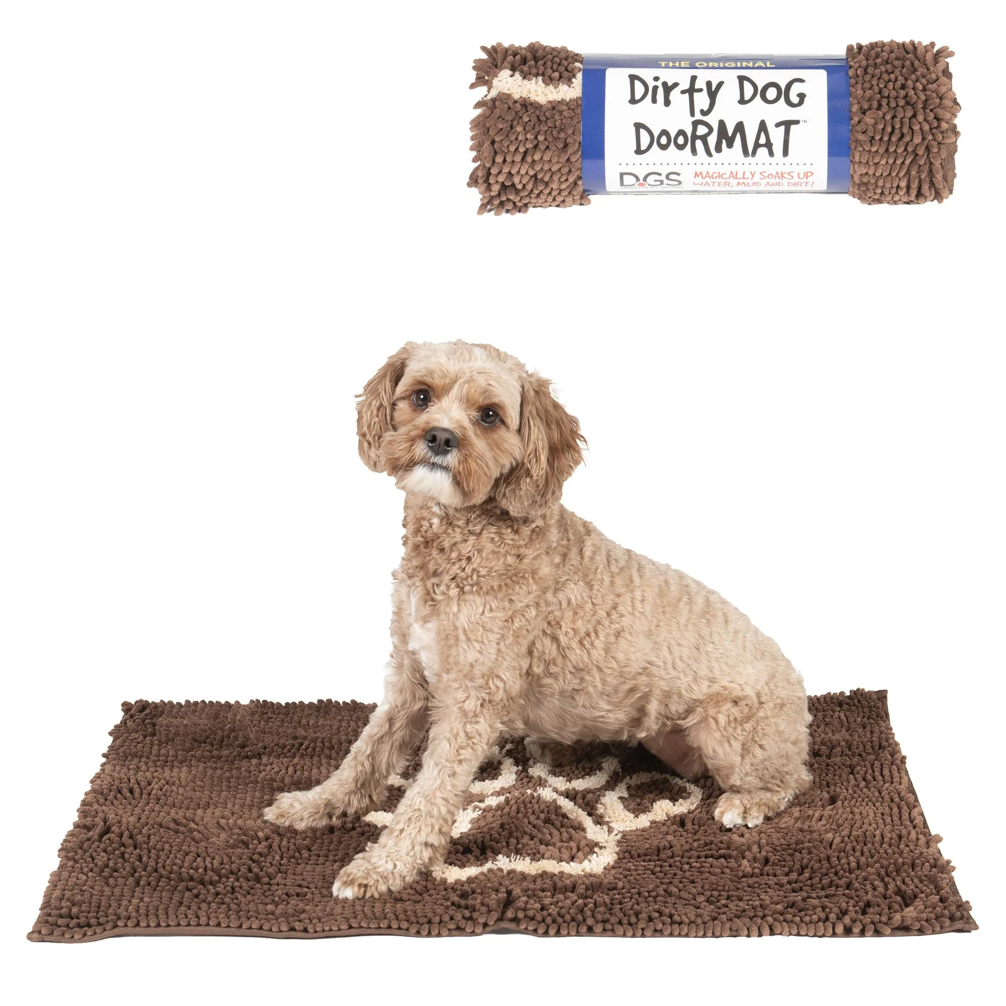 Smooth Dog Gone Smart Dirty Dog Doormat – Ultra-Absorbent Fast-Drying Mud Mat Almond Modern