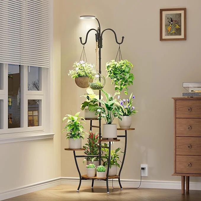 Long-Lasting Plant Stand Indoor with Grow Light – 72 Tall Plant Shelf Indoor 5 Tiered Corner Plant Stands for Indoor Plants Hanging Plant Holder Flower Display Holders for Living Room Balcony DecorAbout ThisOverview First-Class