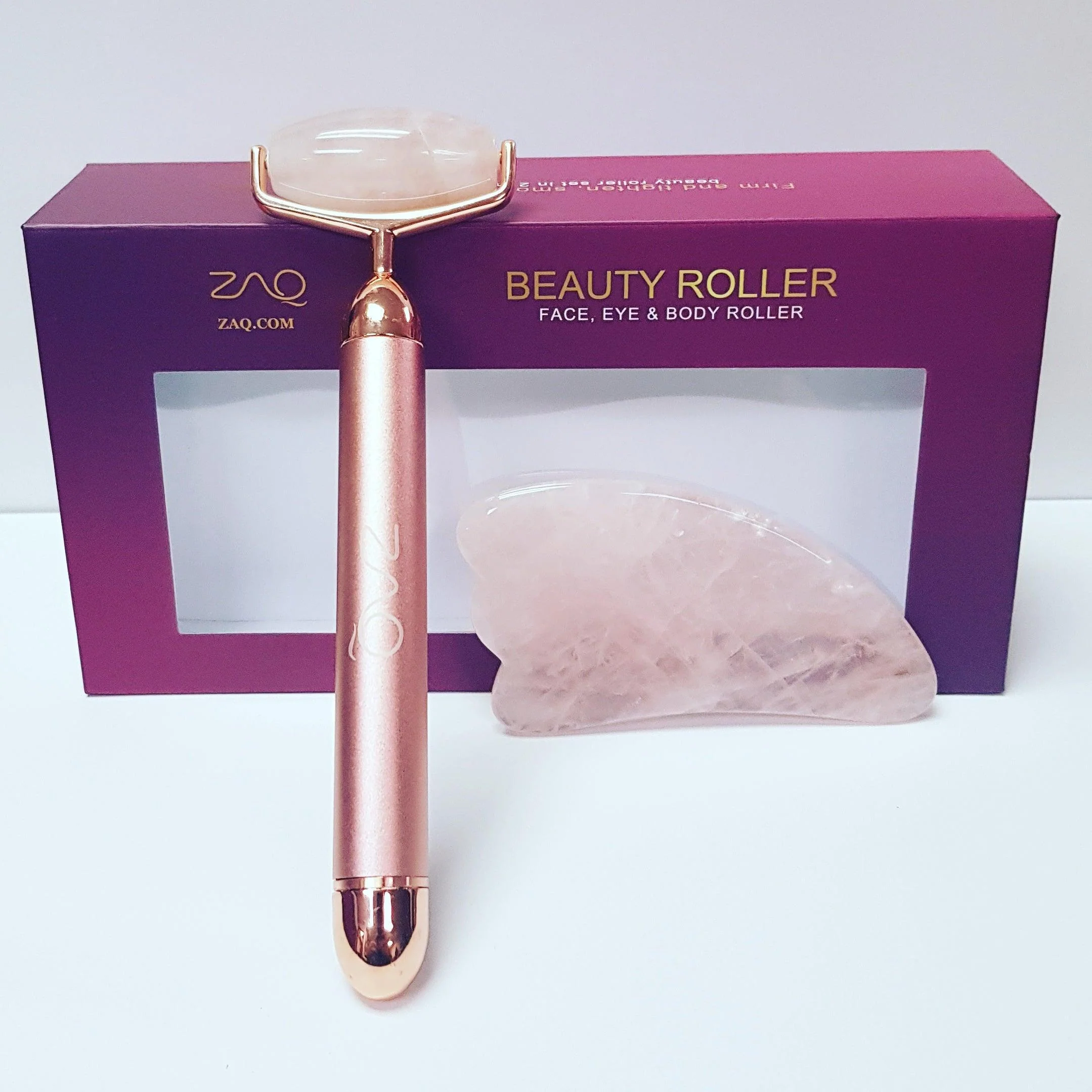 First-Class Rouleau facial vibrant ZAQ Roll-On Rose Quartz W-Sonic ensemble Gus Sha Versatile