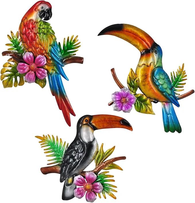 Healthy Metal Wall Art 3D Outdoor Wall Decor Toucans Garden Decorations Parrot Decor Fence Decorations Outdoor Wall Sculpture Style 8About This Consistent