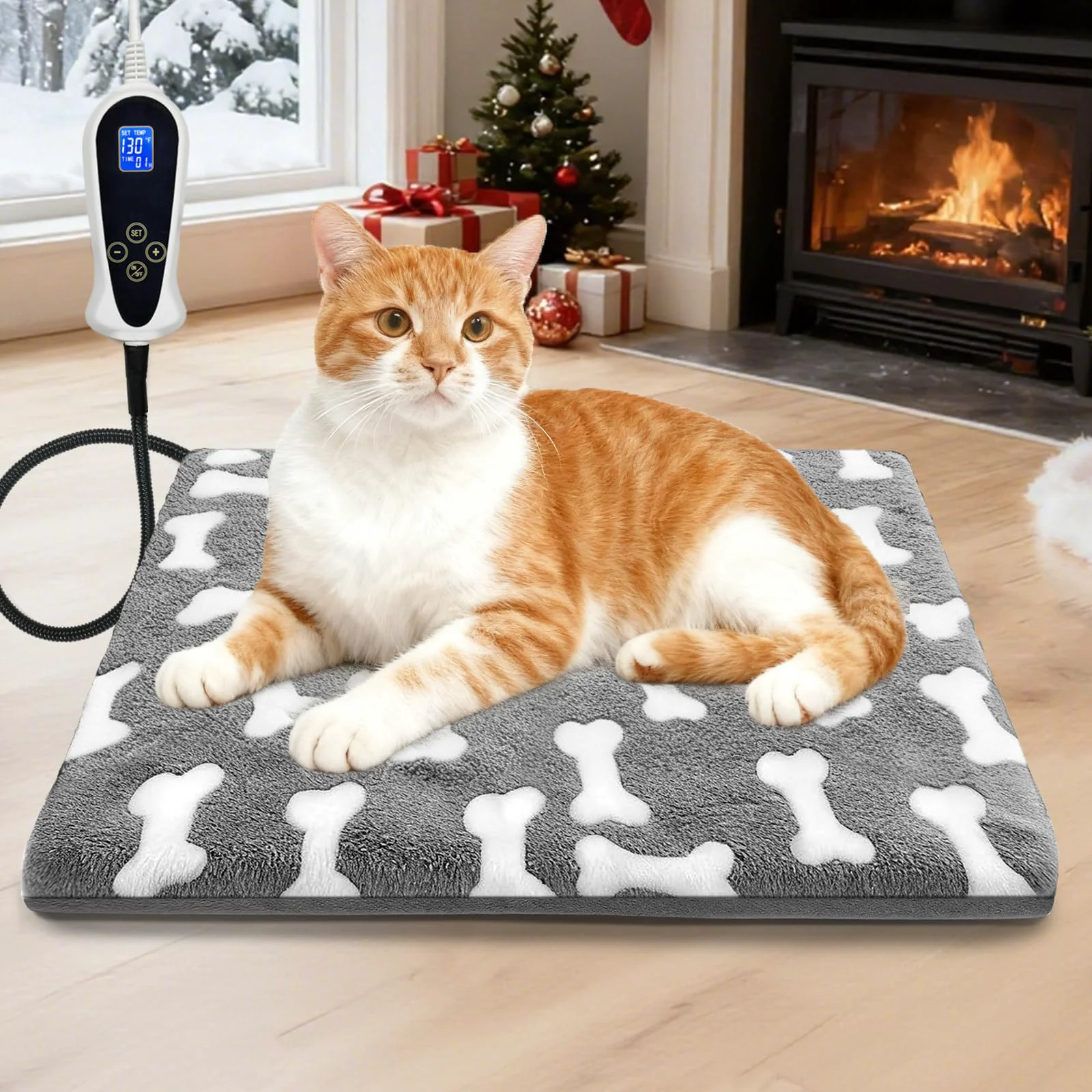 Excellent io Cat Heating Pad 18×18 in Waterproof Bed with Smart Temperature Control Metal Protective Tube Healthy