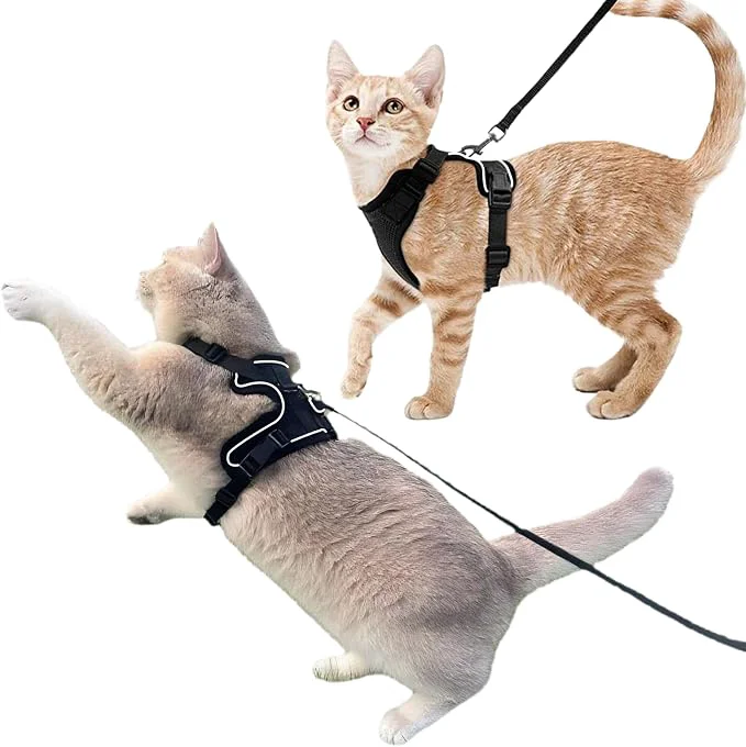Durable Luxelle 2 Pack Escape-Proof Cat Harness and Leash Set Secure