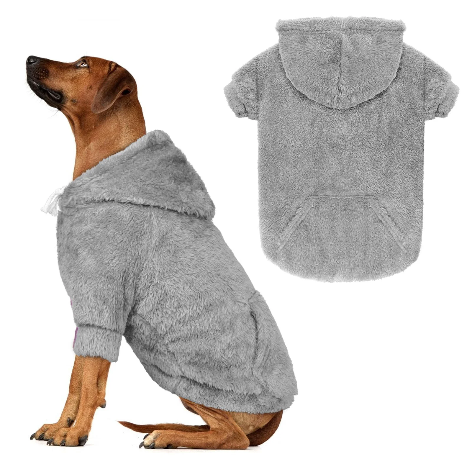 Unique Waoduld 5XL Dog Sweater Hoodie for Large Dogs Warm Fleece with Hood Pocket and Leash Hole Sustainable