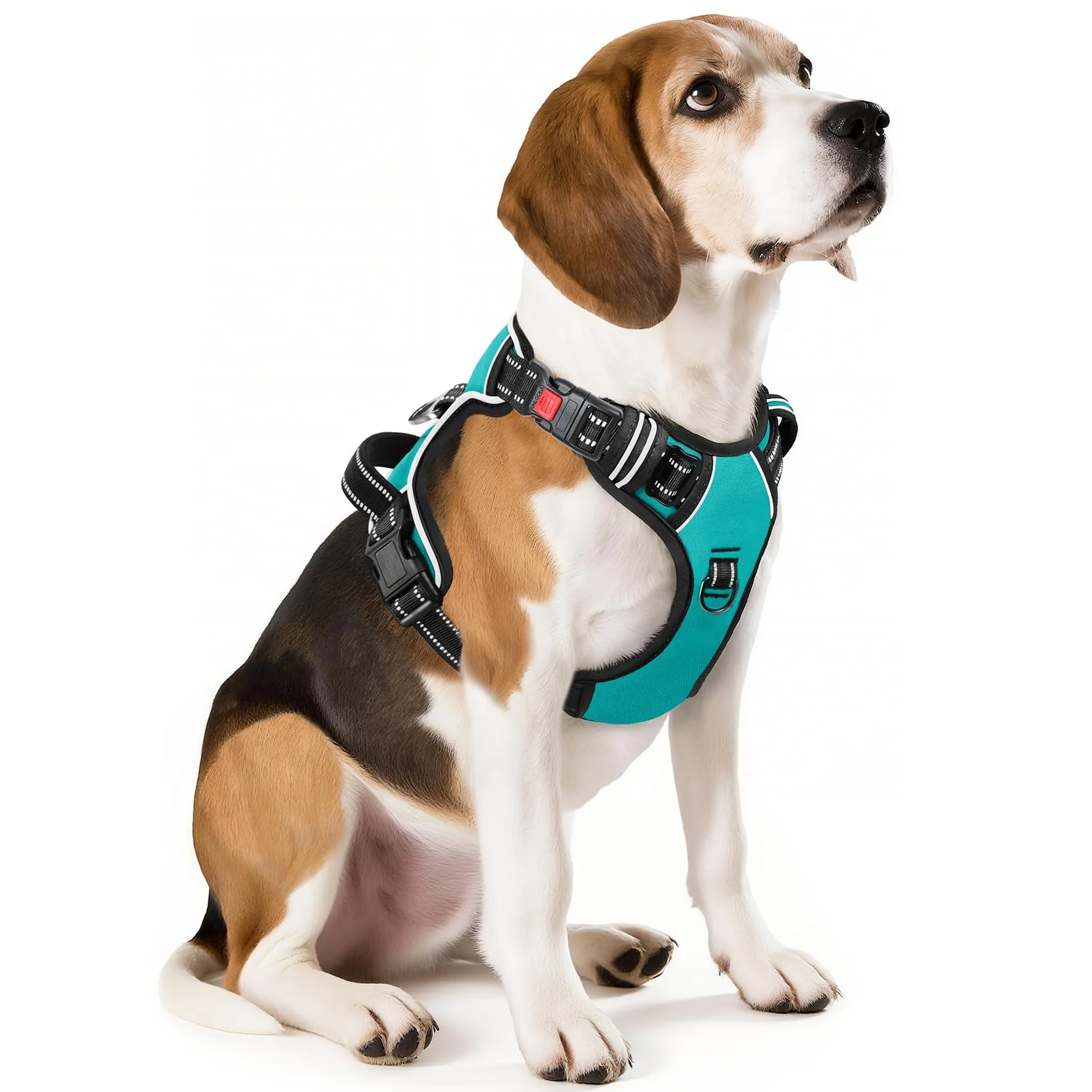 Solid Timos No Pull Dog Harness – 3 Snap Buckles Reflective Front Back Leash Clips Adjustable No-Choke Vest Soft