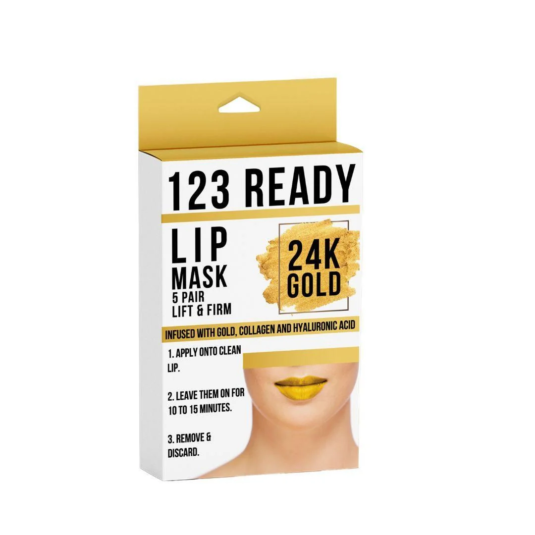 Quality 123 Patchs en gel pour les lèvres LIFT FIRM à l’OR 24K 5 PC Dependable