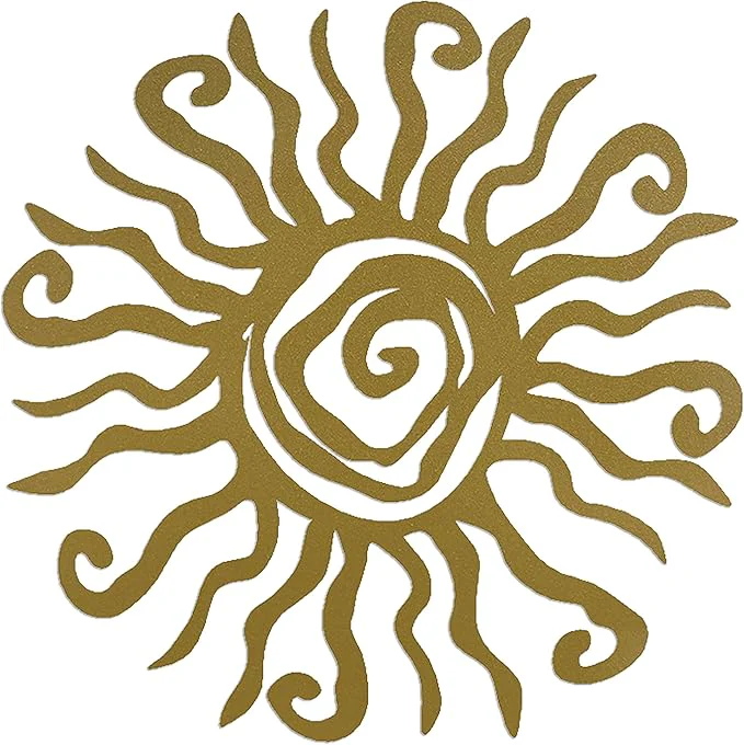 First-Class Riverside Designs Wacky Sun Metal Wall Art Indoor Outdoor Decor – 36 Gold Rust Proof Wall Sculpture – Made in USA – I for Bedroom Garden Home Patio and FarmhouseAbout This Soft