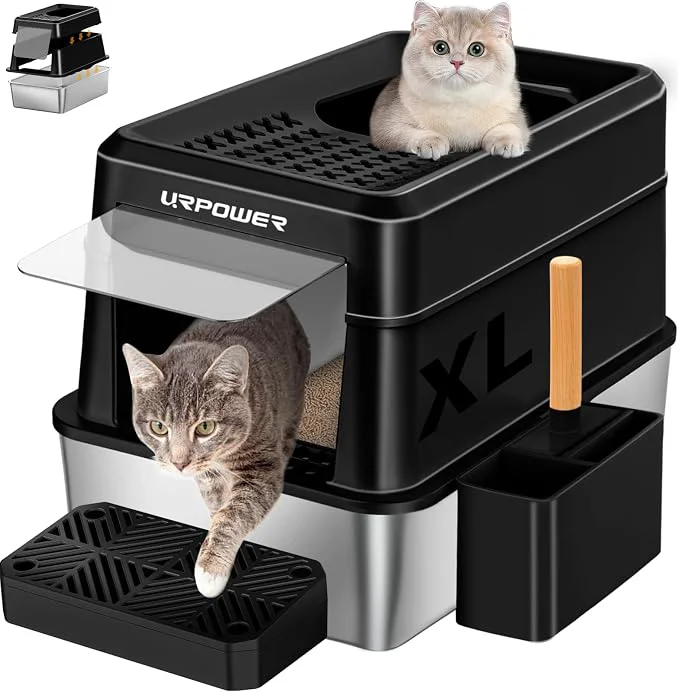 Easy-to-Use URPOWER Stainless Steel Cat Litter Box Advanced