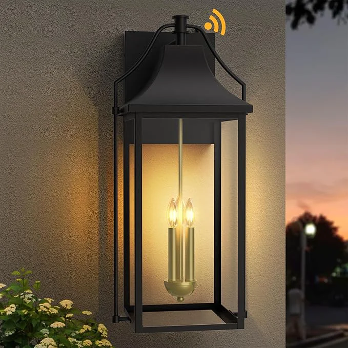Healthy 𝟮𝟱-𝗜𝗡𝗖𝗛 Outdoor Wall Lights Fixtures Large Size Dusk to Dawn Waterproof Exterior Lanterns Modern Porch Sconce Wall Mounted with Glass Black Outside Lights for House Patio Front DoorAbout ThisOverview Easy-to-Use
