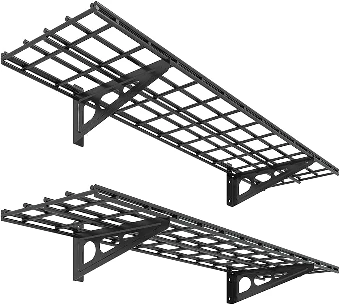 Solid FLEXIMOUNTS 2-Pack 1x4ft 12-inch-by-48-inch Wall Shelf Garage Storage Rack Wall Mounted Floating Shelves Black Classic SeriesAbout ThisOverview Recyclable