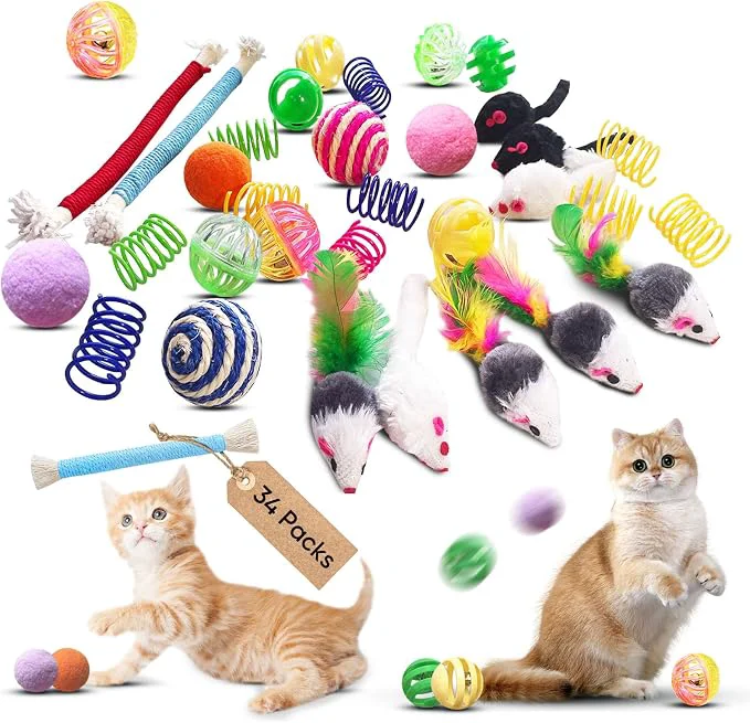 Powerful Cat Toys for Indoor Cats 34 Packs Interactive Cat Toy Set Artisan