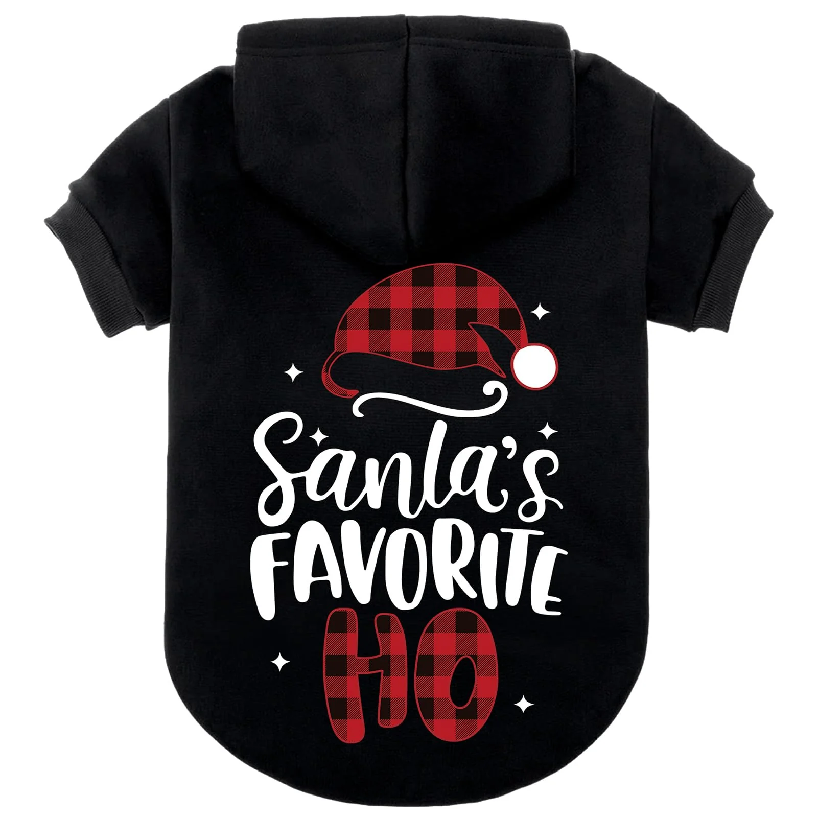 Soft EXPAWLORER Dog Christmas Hoodie – Santa Hat Print Warm Fleece-Lined Holiday Sweater for Large Dogs 2XL Next-Generation