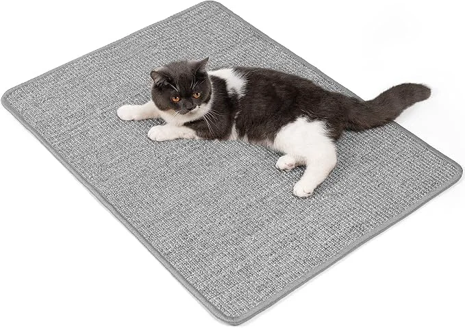Stylish Cat Scratcher Mat Natural Sisal Cat Scratch Pad Green