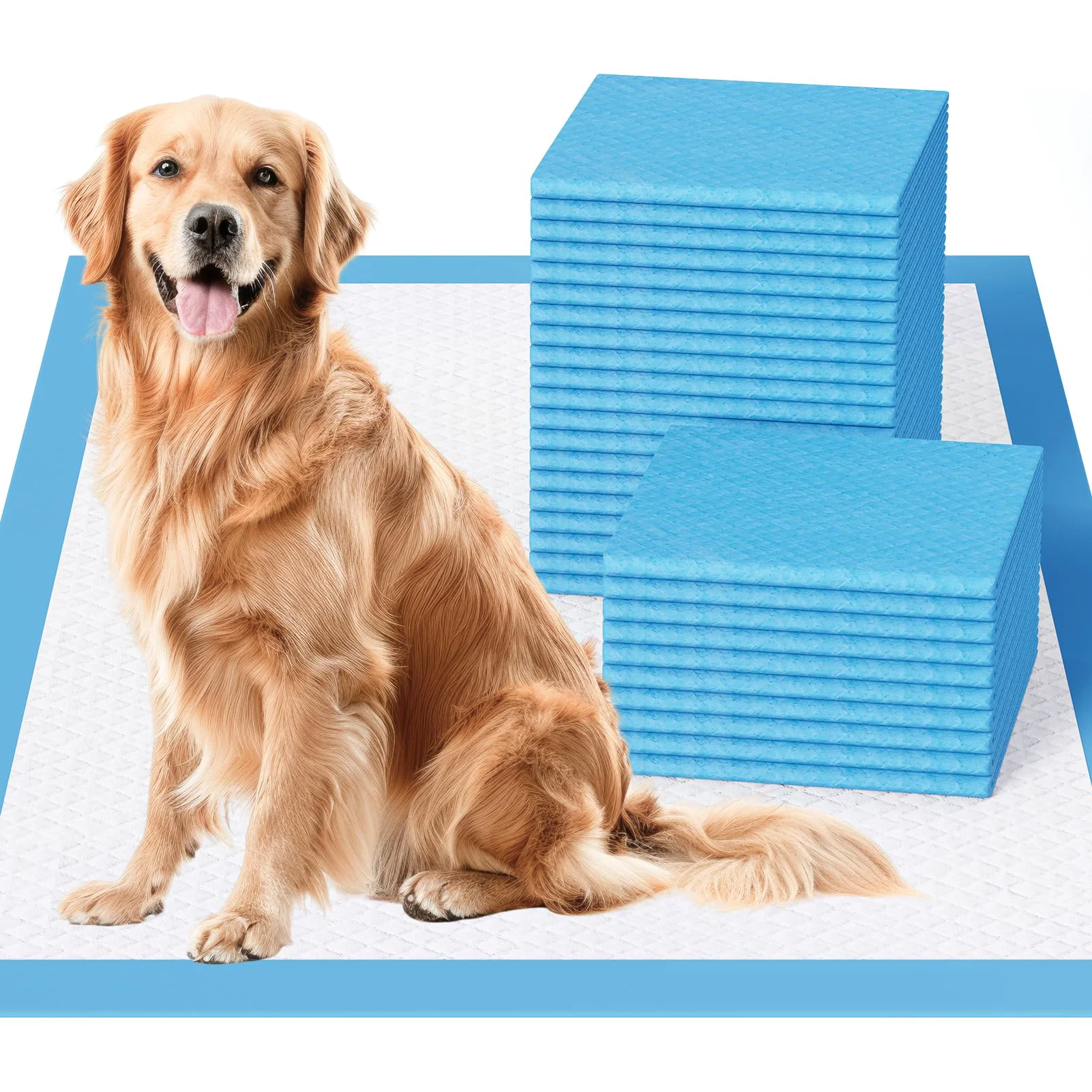 Comfortable JollyMate Dog Pee Pads Extra Large 30×36 – 30 Pack 6-Layer Leak-Proof Training Pads with Adhesive Tabs Green