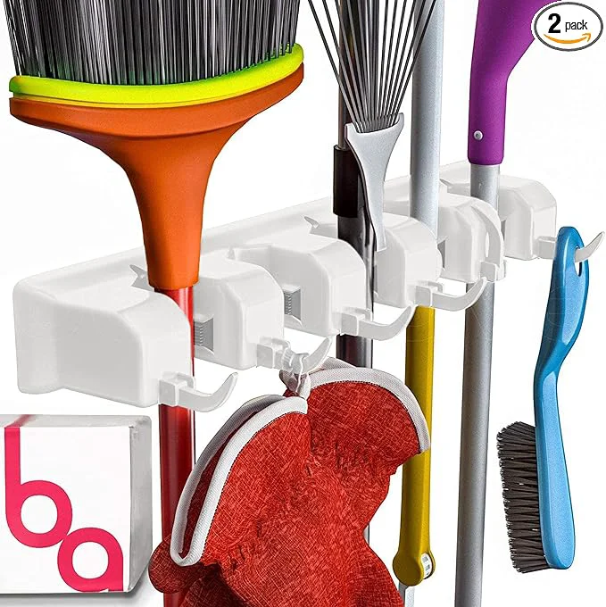Detailed EXTRA GRIP Mop Broom Holder Wall Mount – Wall Hanging Garden Tool Utility Closet Organizer Mop Broom Hook Broom Hanger Wall Mount Mop Broom Organizer Wall Mounted Broom Rack Mop StorageAbout ThisOverview High-End
