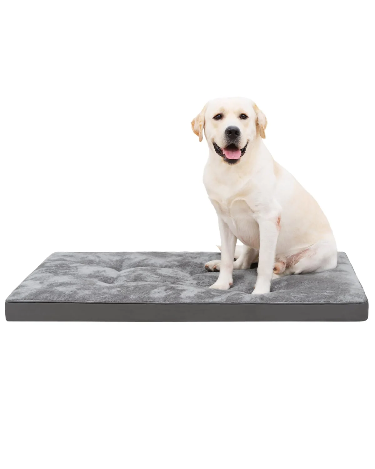 Smart EMSLX 41×27 Plush Dog Bed for Crate with Anti-Slip Bottom – Washable Grey Kennel Pad Stylish