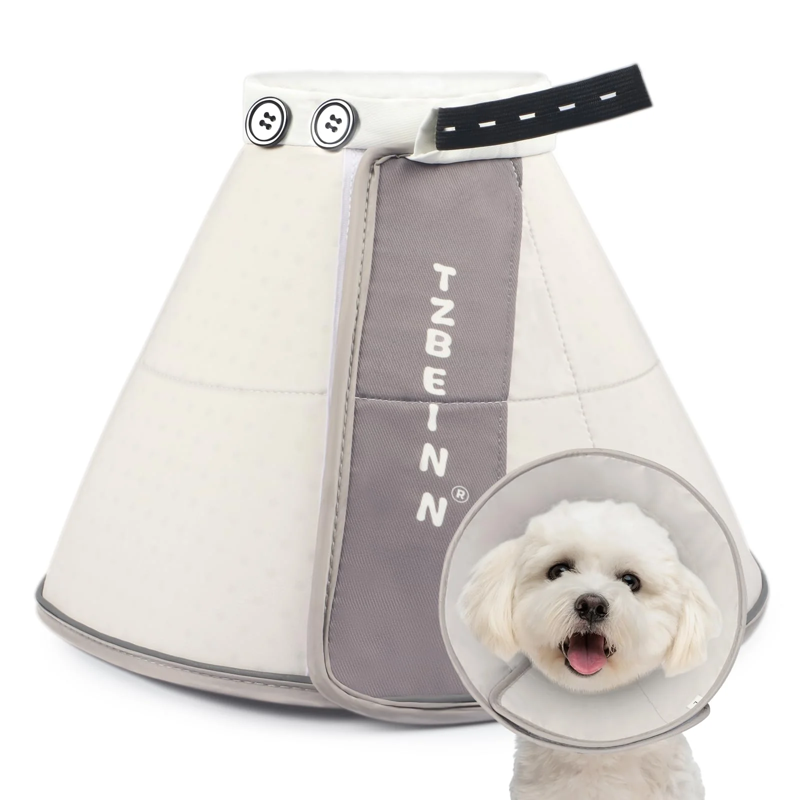 Premium Material TZBEINN Soft Dog Cone Collar for Medium Dogs – Comfortable Adjustable Recovery Neck Pillow Modern