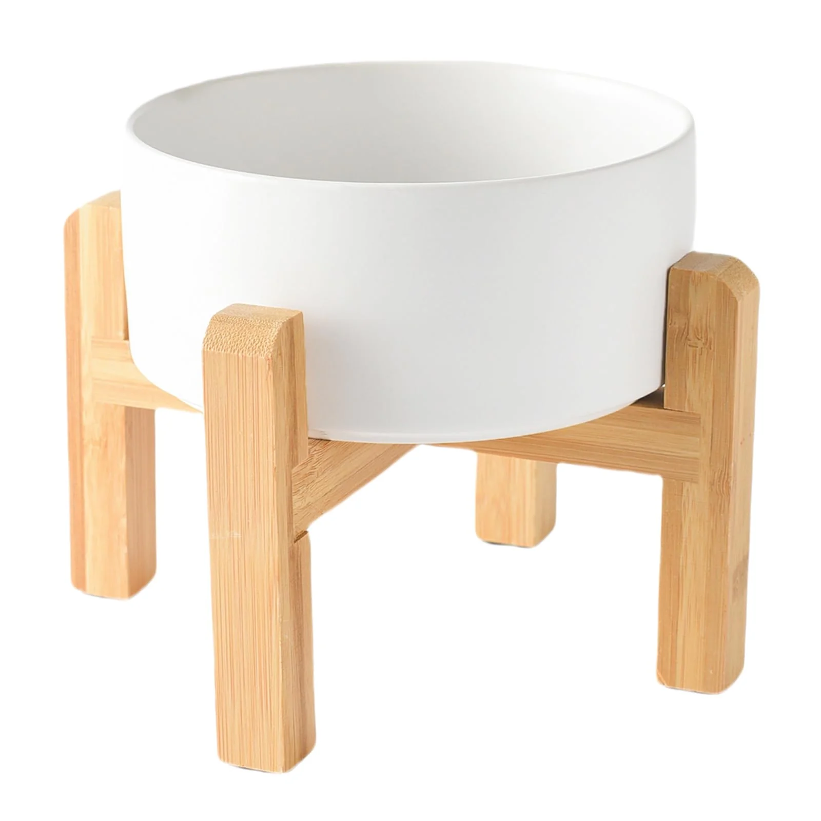 Elegant Welloyed 6-Inch Ceramic Raised Dog Bowl – 30oz d Bamboo Stand Non-Slip Dishwasher Safe High-Quality