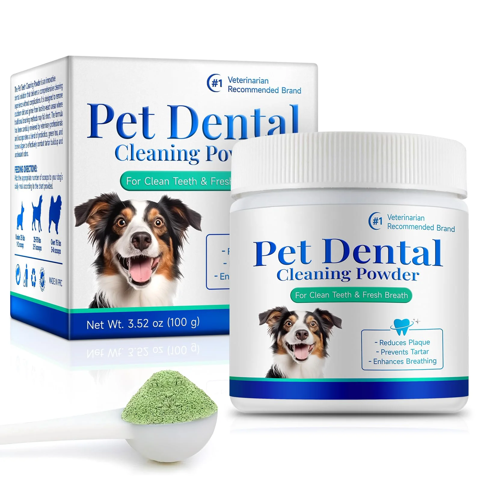 Exceptional asusxcli Dog Dental Powder – Fresh Breath Plaque Tartar Control for All Breeds 100g Secure