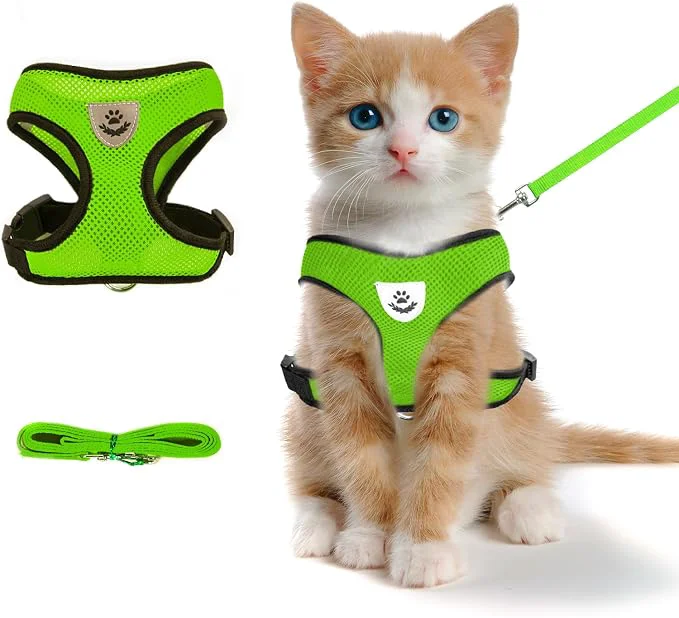 World-Class shudyear Summer cat Chest Harness and Leash Anti-Escape Adjustable Soft mesh High-Quality